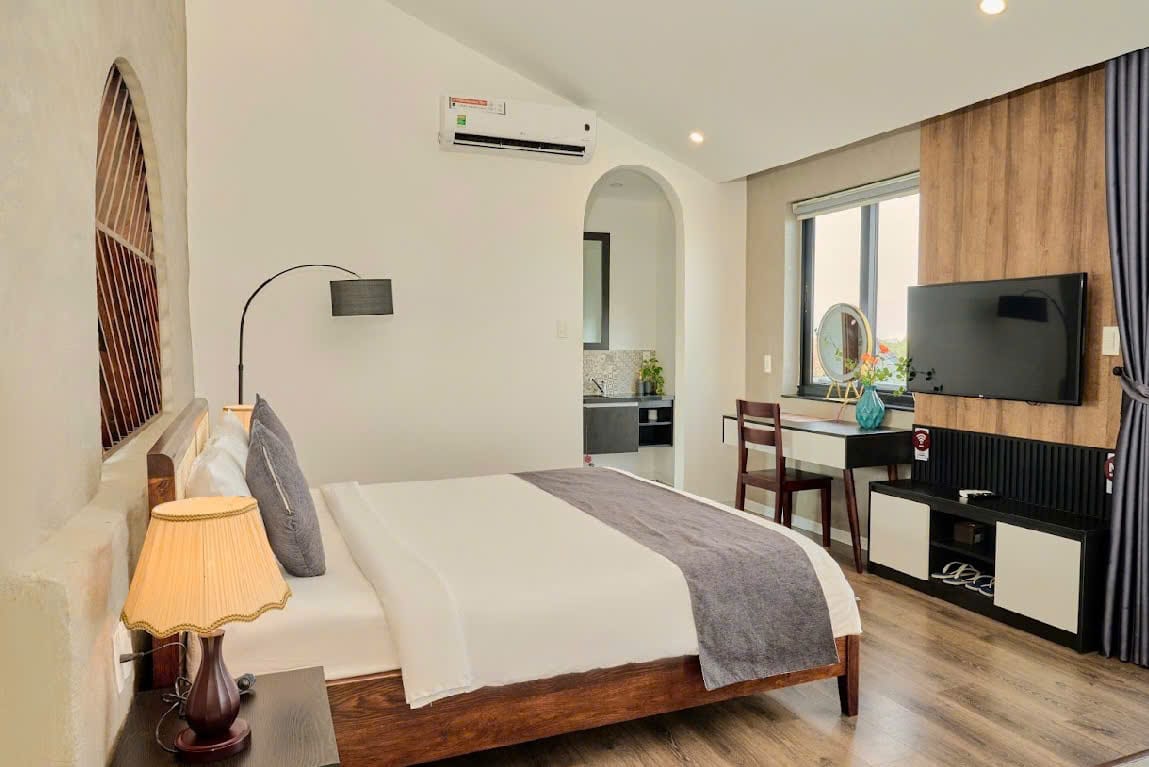Couple breakfast setup in a kitchenette suite